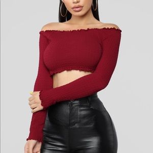 Fashion nova red crop top